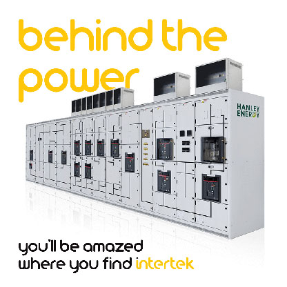 A power switchboard with the Hanley Energy logo